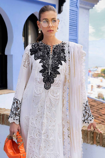 3 Piece Unstitched Embroidered Paper Cotton Suit - D-2505-A